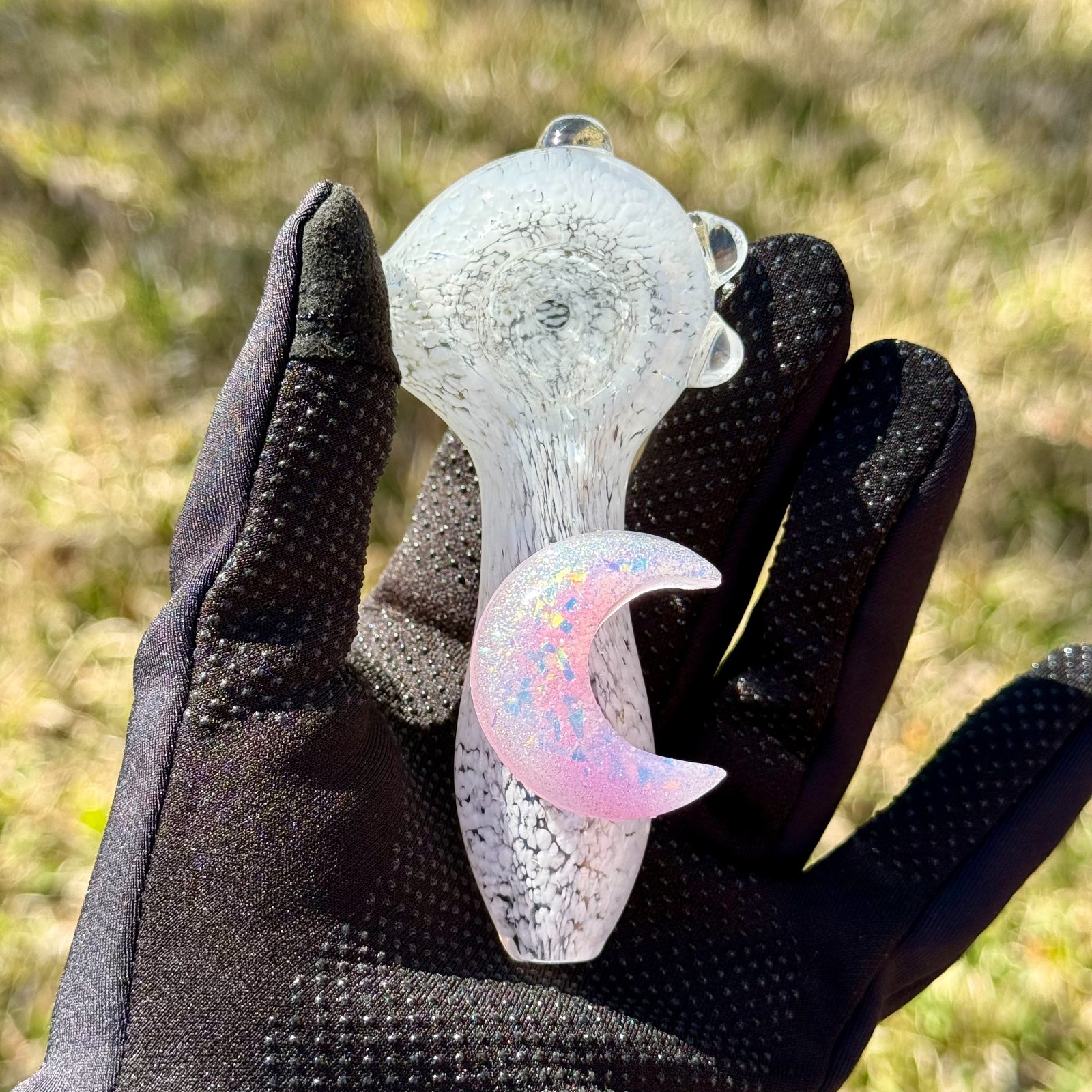 Moon Glass Pipe Smoking Hand Spoon Pipe Tobacco Glass Smoke Bowl Gift