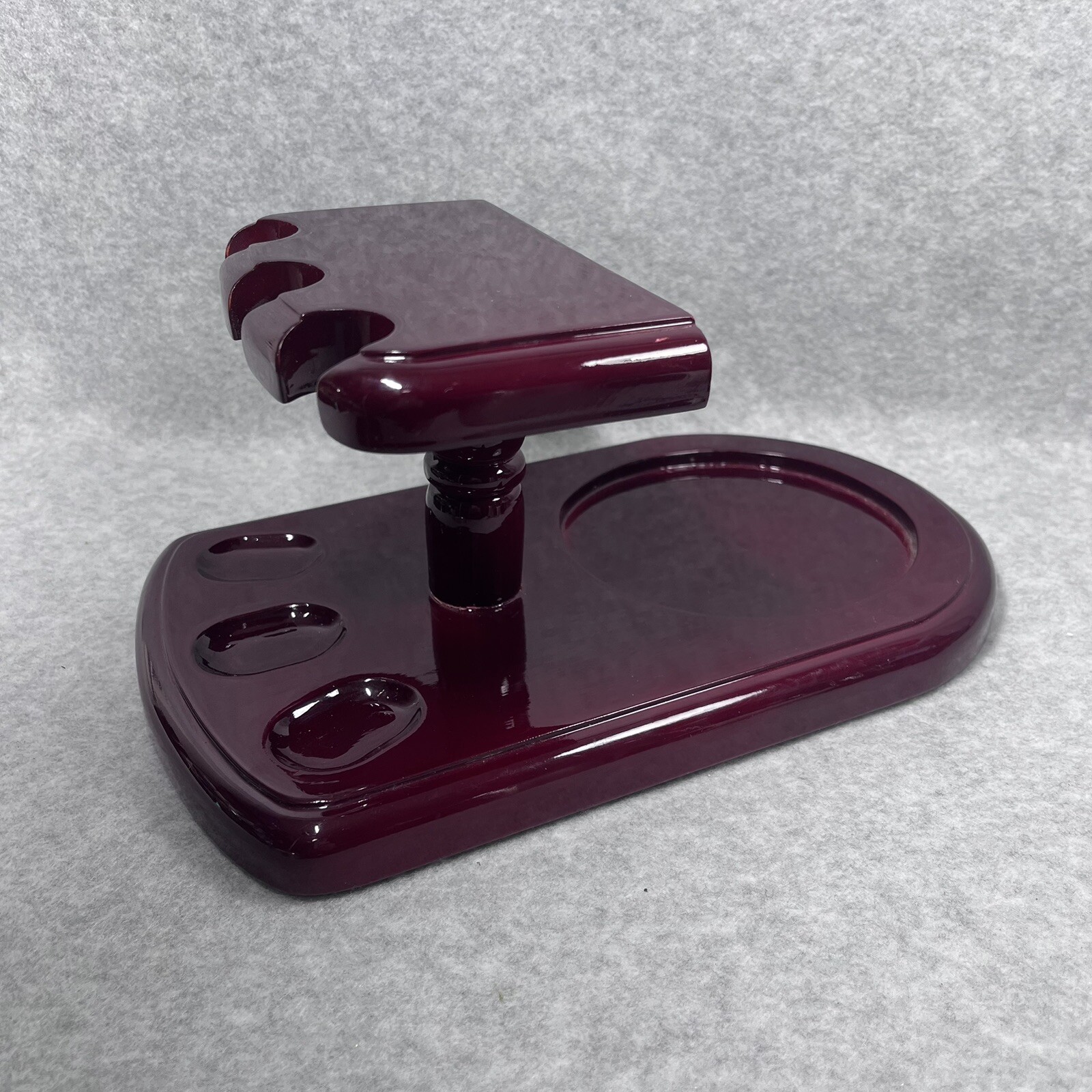 Tobacco Pipe Rack Wood Stand for 3 Smoking Pipes with Stainless Steel Canister