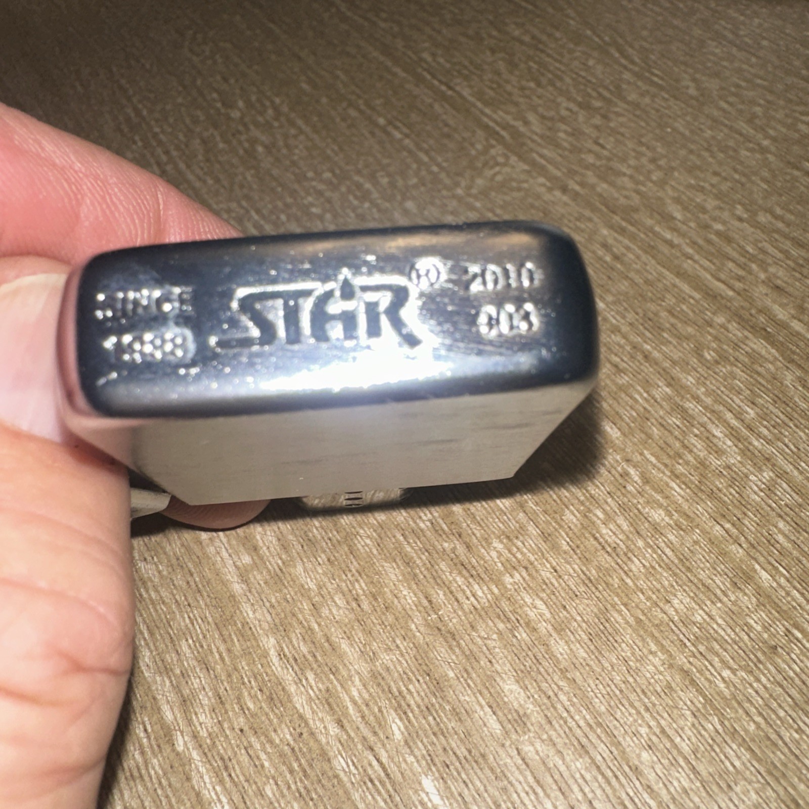 Brand New Star Refillable Emblem Flip Top Lighter Brushed Aluminum Free Shipping