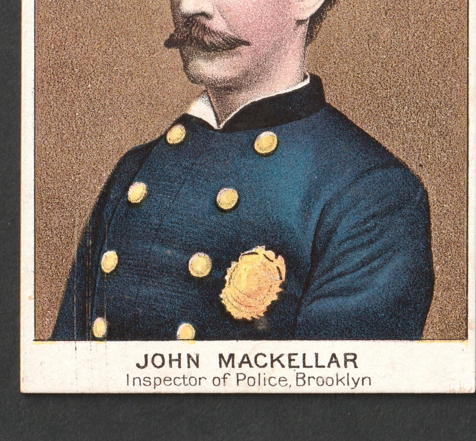 N288 Buchner Tobacco Card 1888 Police Inspectors & Captains Mackellar SR.pc.Mk