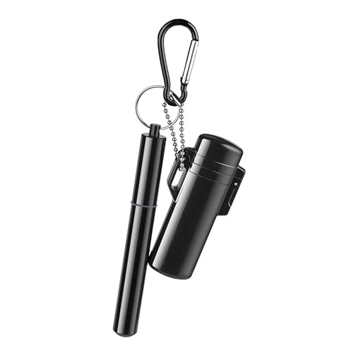 Lighter Case&Airtight Aluminum Metal Storage Tube Set Black