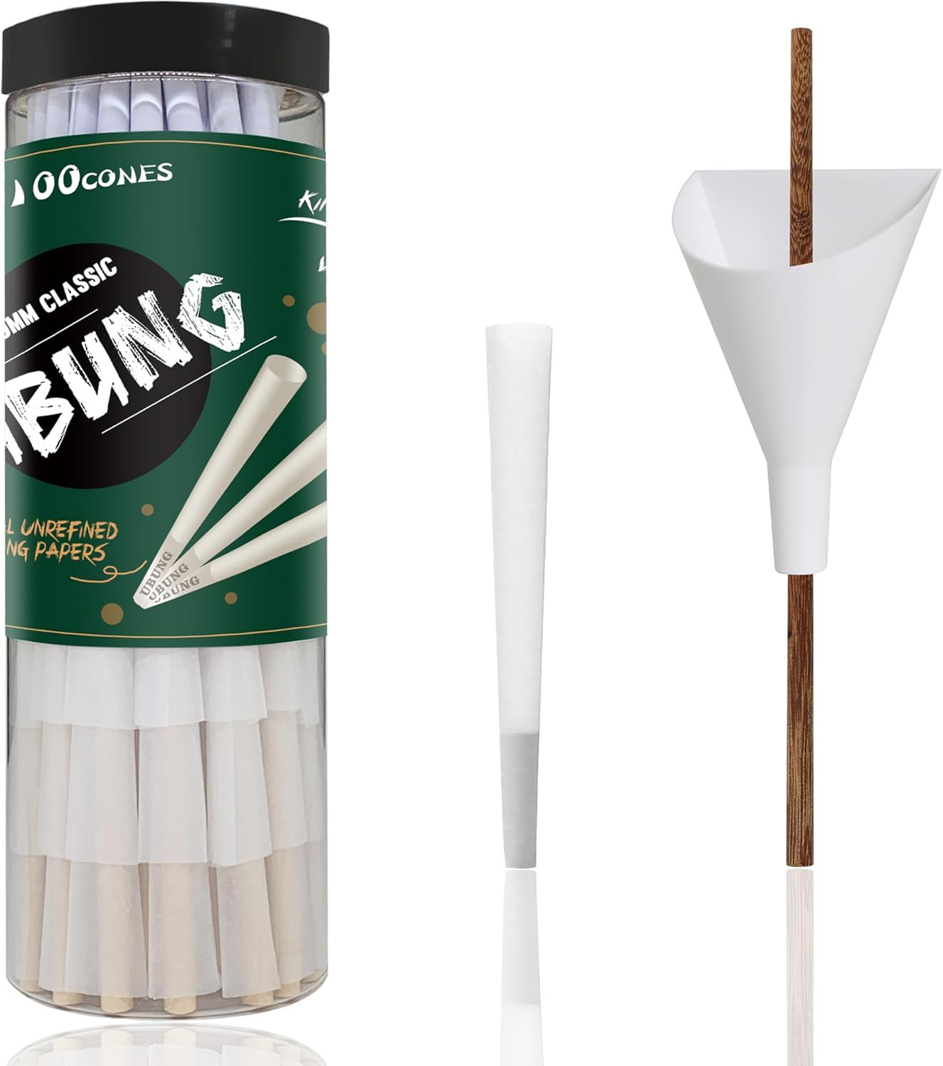 100 Pcs White Rolling Paper Cones, King Size Pre Rolled Cone with Tips, Includin