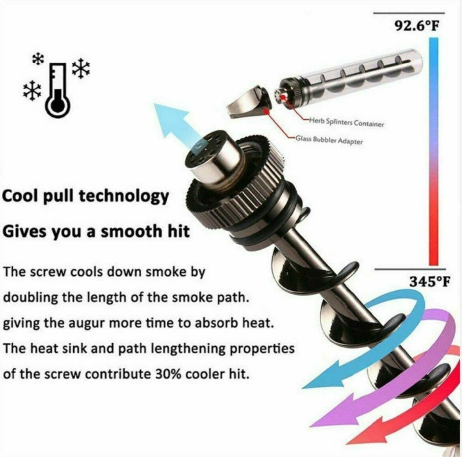 7P MINI 2 Glass Tube Twisty Blunt Smoking Pipe With Brush – Random Color Sent