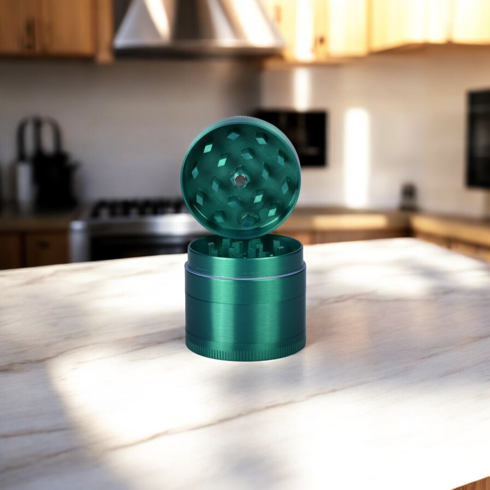 Puffcity Premium Herb Grinder – Spice Grinder Manual – Tobacco Herb Mill- Blue