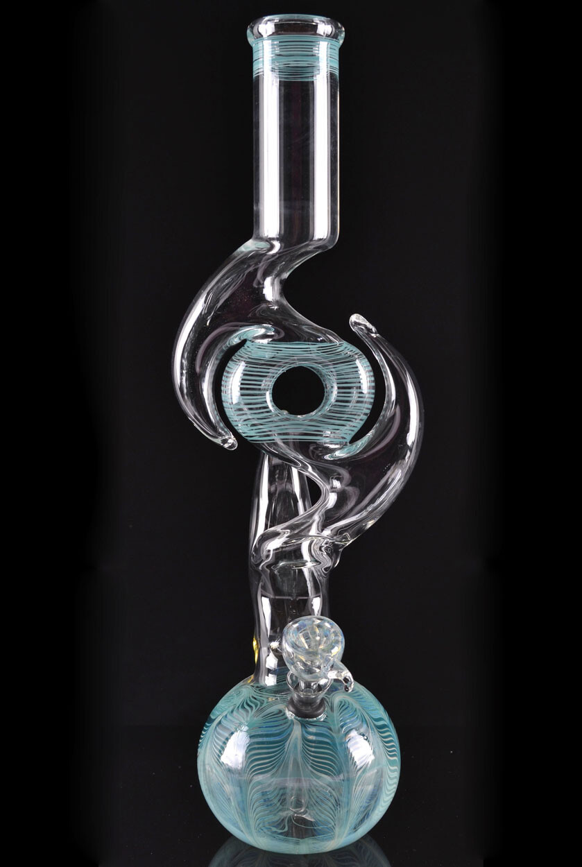 16″ Milky Way Double Horned Thick Glass Zong Bong Bubbler Water Pipe Made In USA
