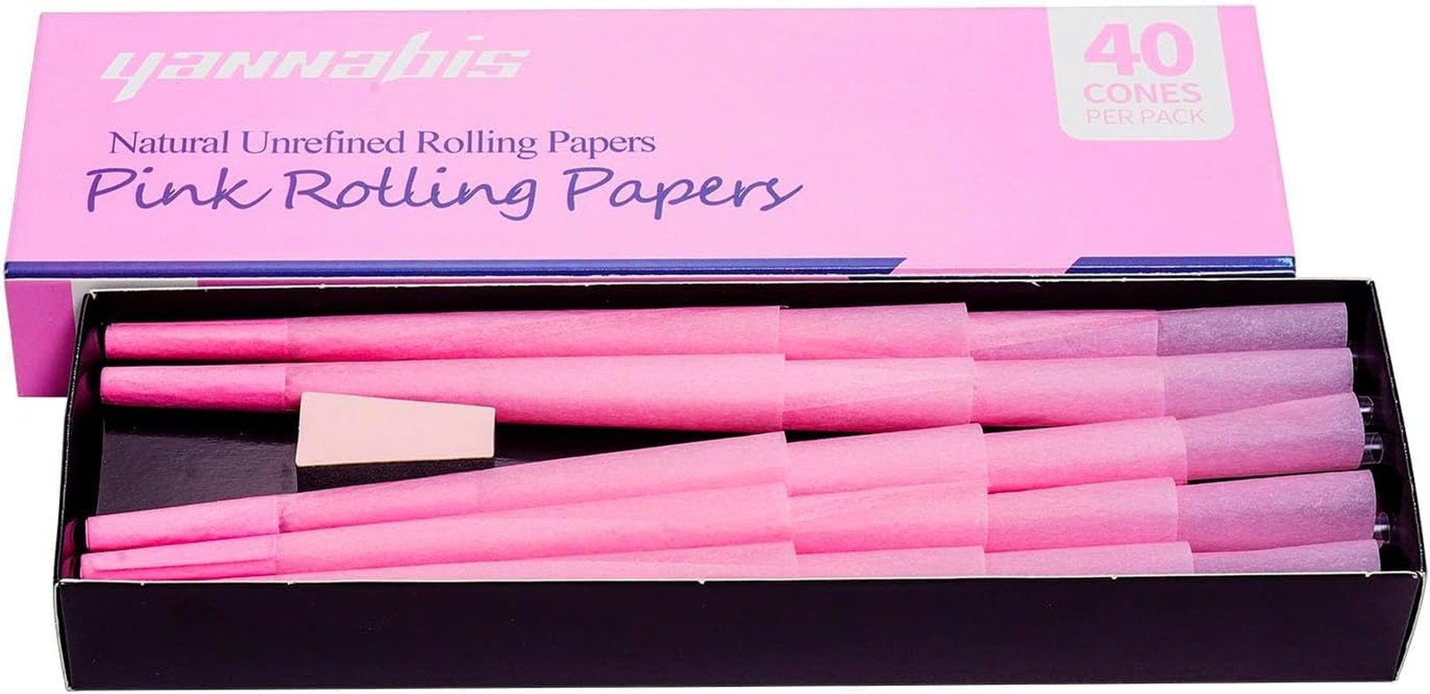 Pre Rolled Cone 40 Pack Pink Cone Papers Classic King Size With Tips & Packin…