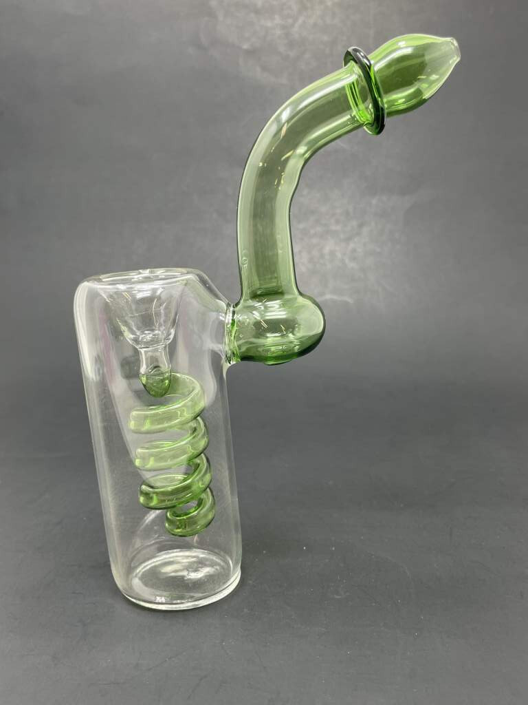 Hookah Water Pipe 7″ Green Tobacco Spiral Bubbler Bong – Fast Shipping