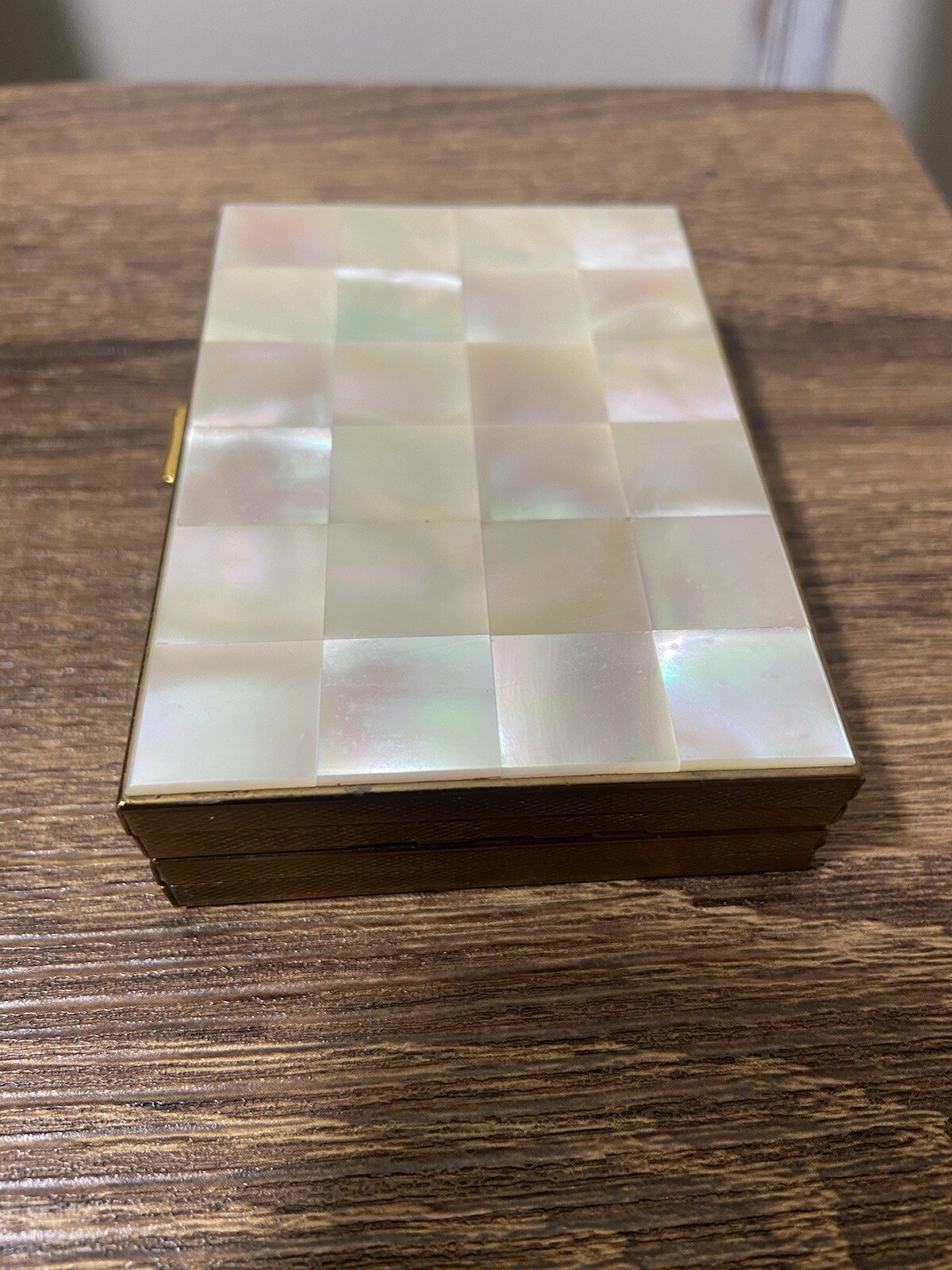 Kigu Mother Of Pearl Cigarette Case And Compact With Mirror, Very Good Condition