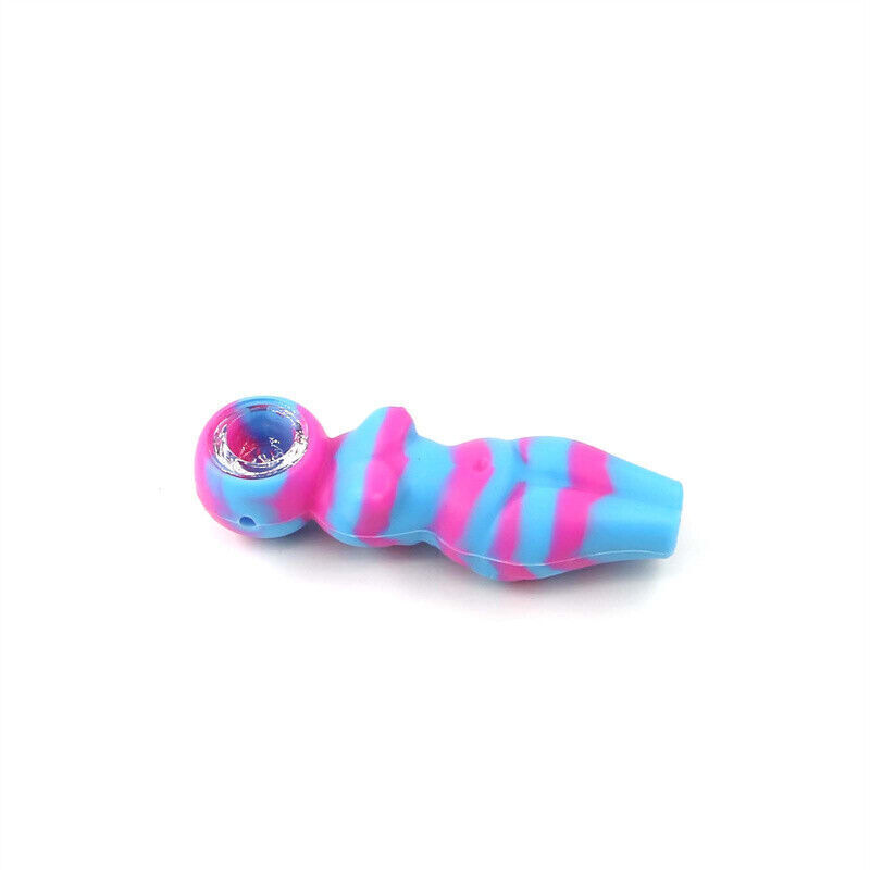 10PCS Silicone Bongs w/ 7-Hole Glass Bowl, Random Color, Stylish & Convenient