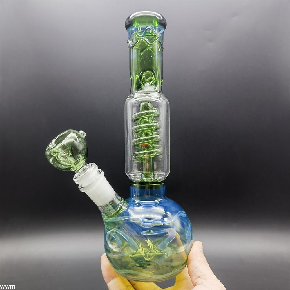 9.5 Inch Heavy Green Glass Hookah Water Pipe Bong Bubbler Smoking Pipe with Bowl