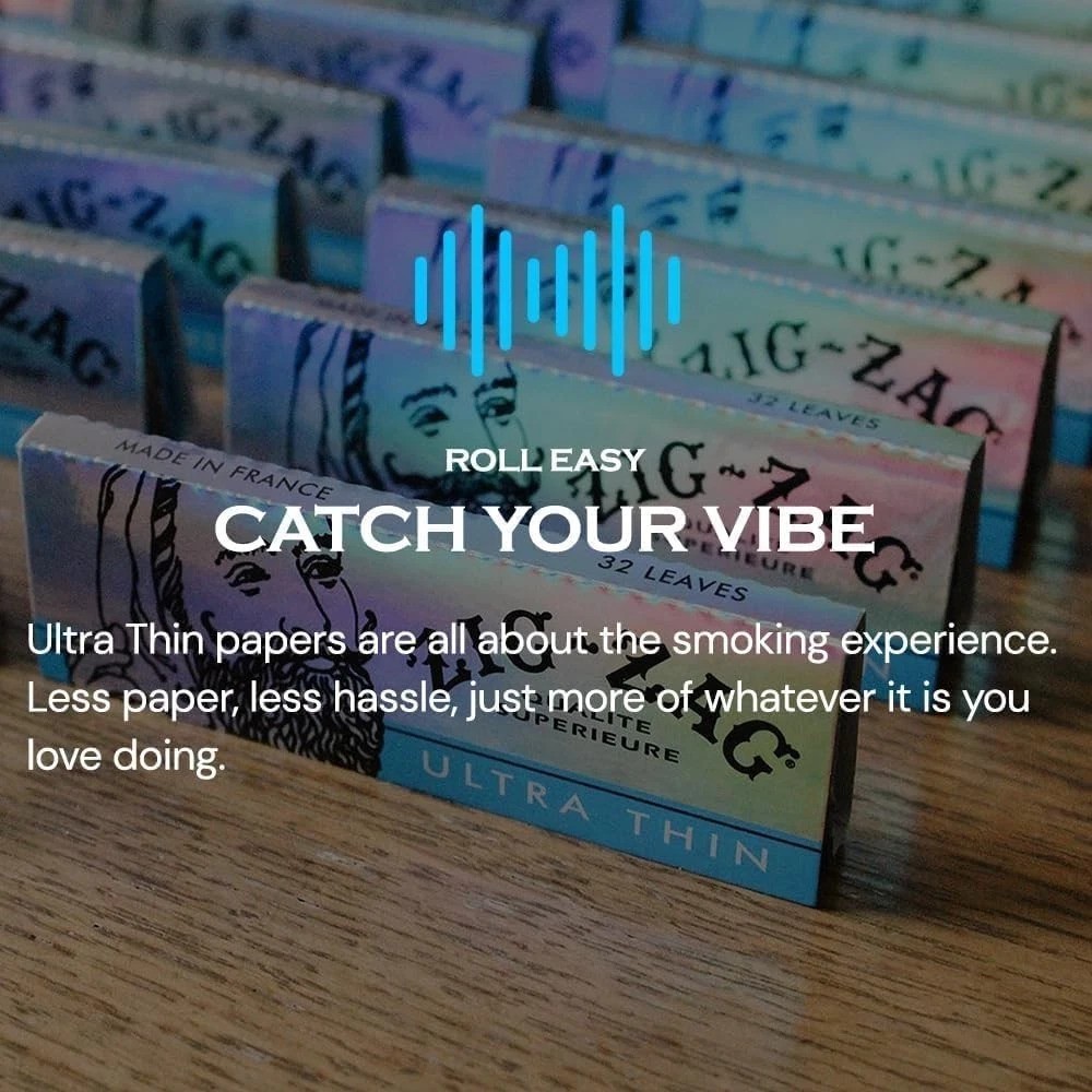 Pack of 768 Zig Zag Ultra Thin 1 1/4 Rolling Papers – Slow Burn & Easy Roll