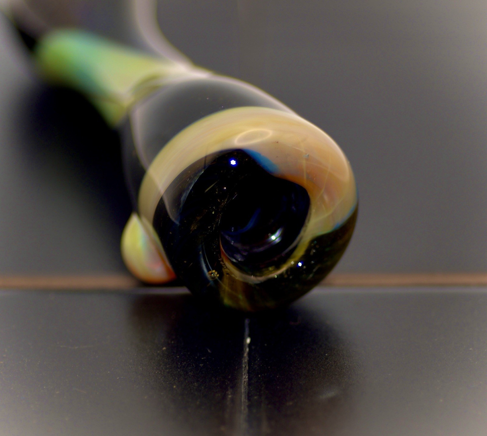 Borosilicate Glass Silver-Fumed Chillum GreenLeaf Glass Studio Unique 1 of 1