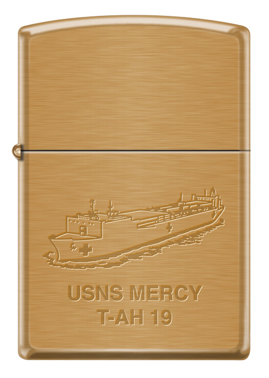 USNS Mercy (T-AH-19) Hospital Ship Zippo MIB Brushed Brass