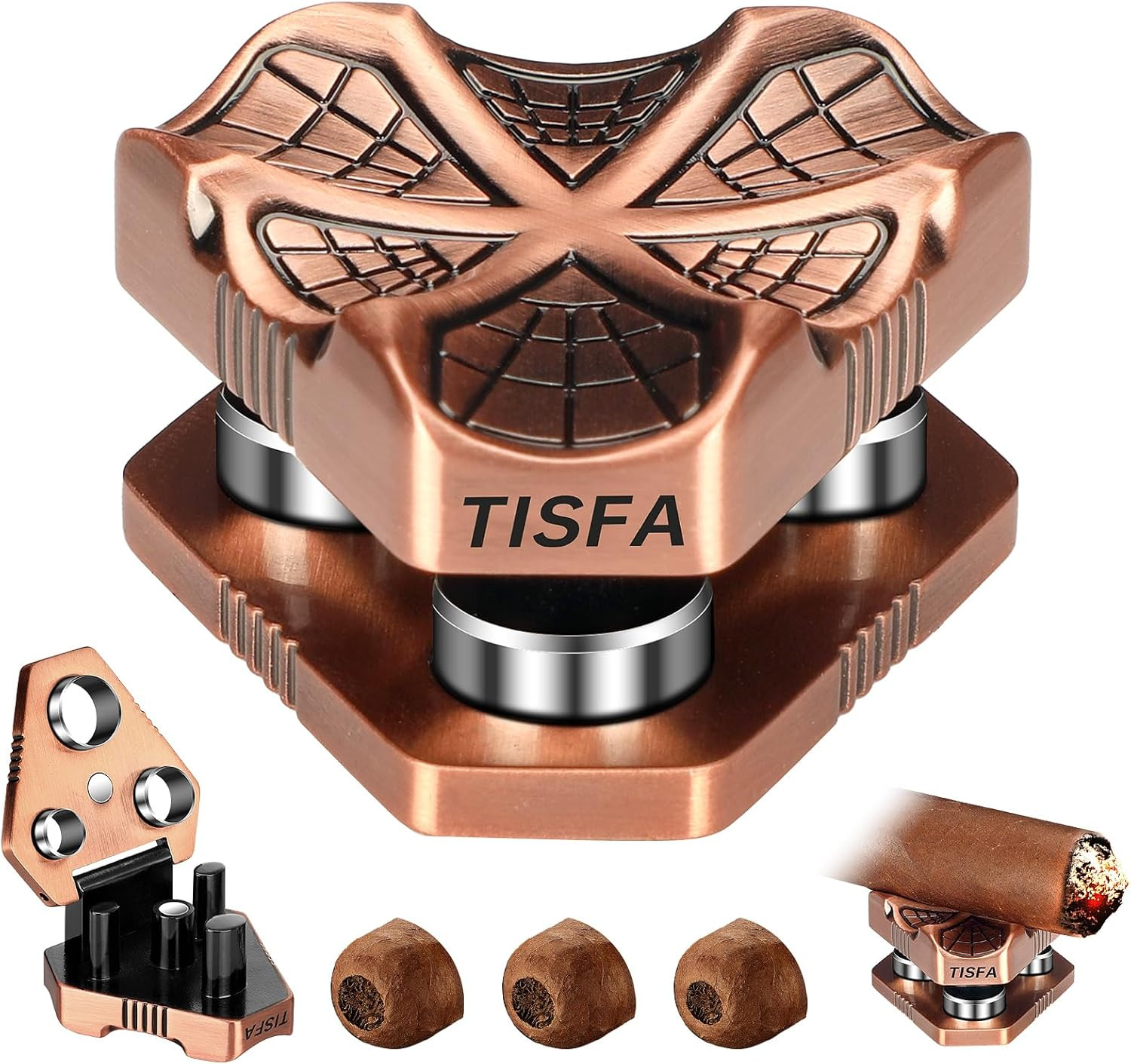 TISFA Cigar Punch and Cigar Holder 2 in 1, Portable Cigar Accessories Tool with
