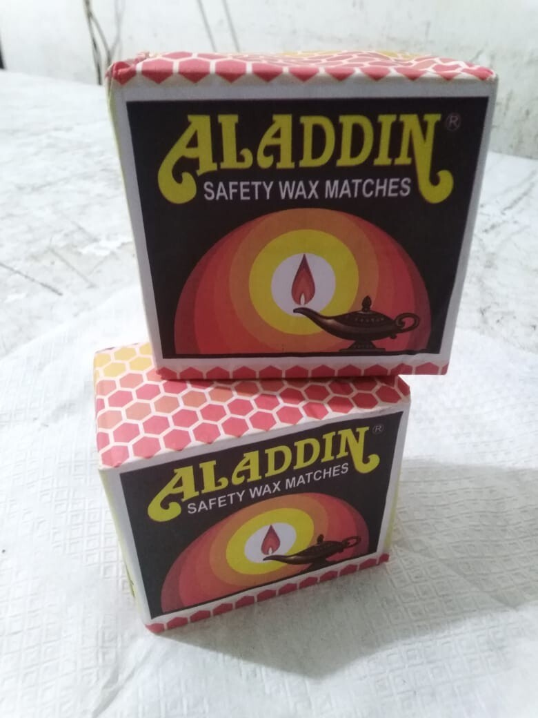 Safety MATCHSTIK BOX Product in Sri Lanka “Aladdin” Wax matches 12 box pack