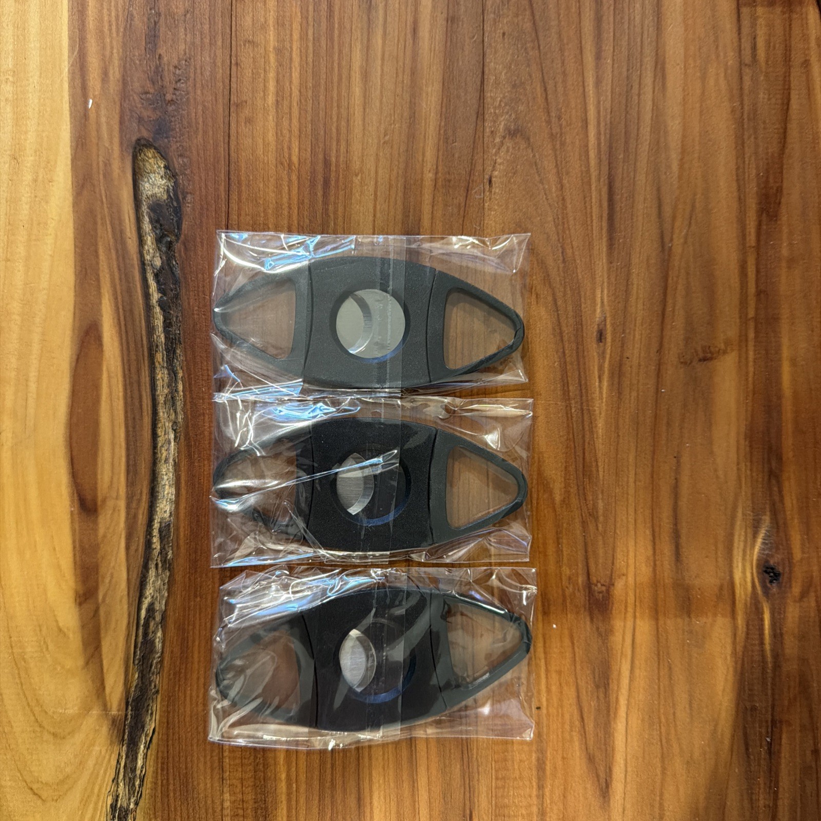 Mantello Black Guillotine Cigar Cutter – Set of 3 Stainless Steel Double Edge