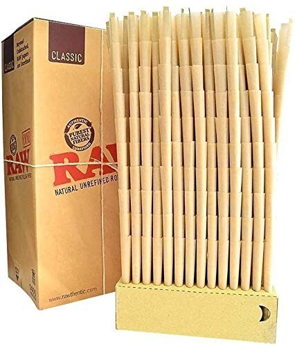 RAW Classic King Size Cones – Bulk Box of 1,400 Prerolled Cones – Natural Cones
