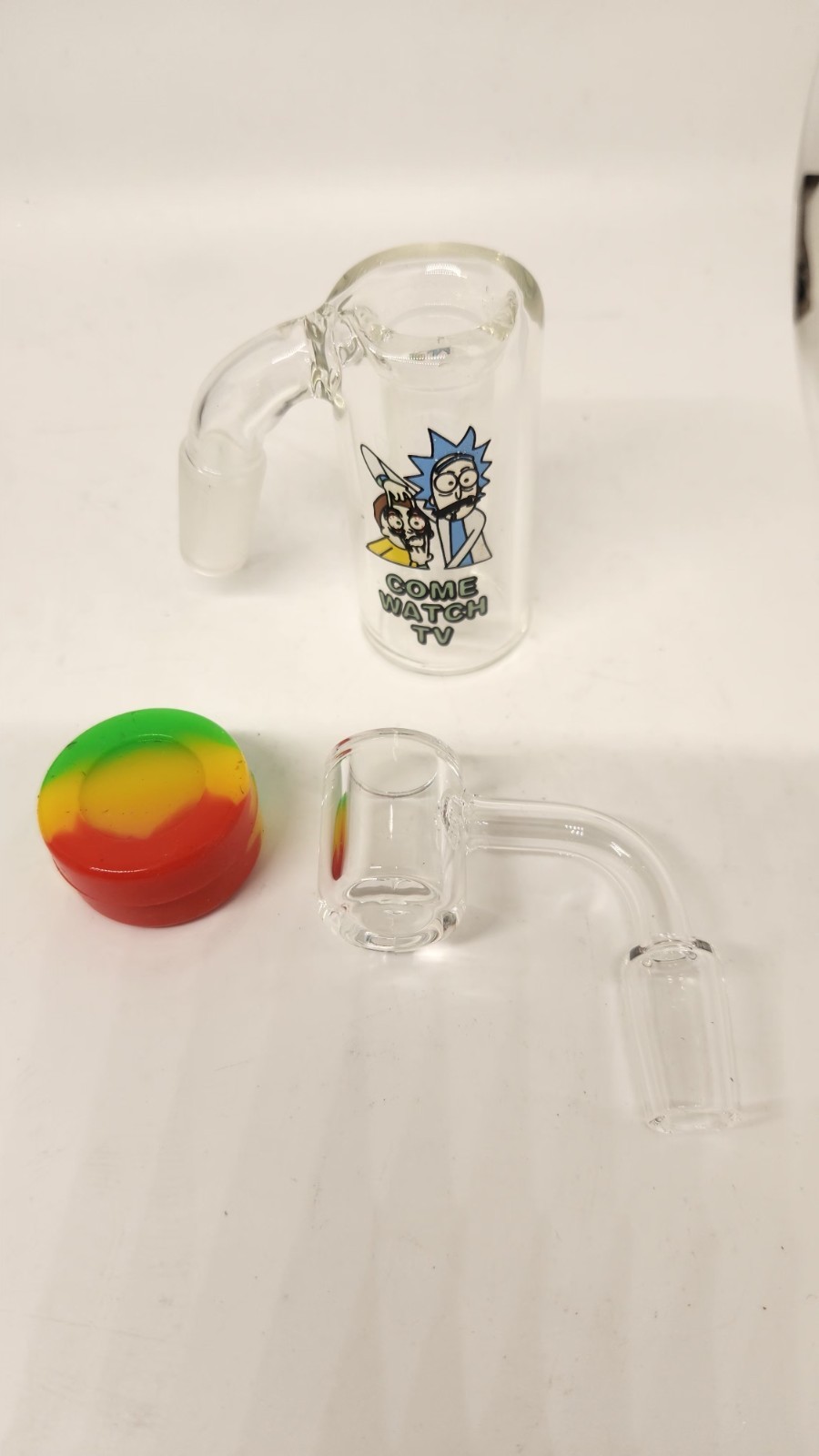 Rick and Morty Glass w/ Silicone Reclaim Catcher Kit 14mm for 90 Degree