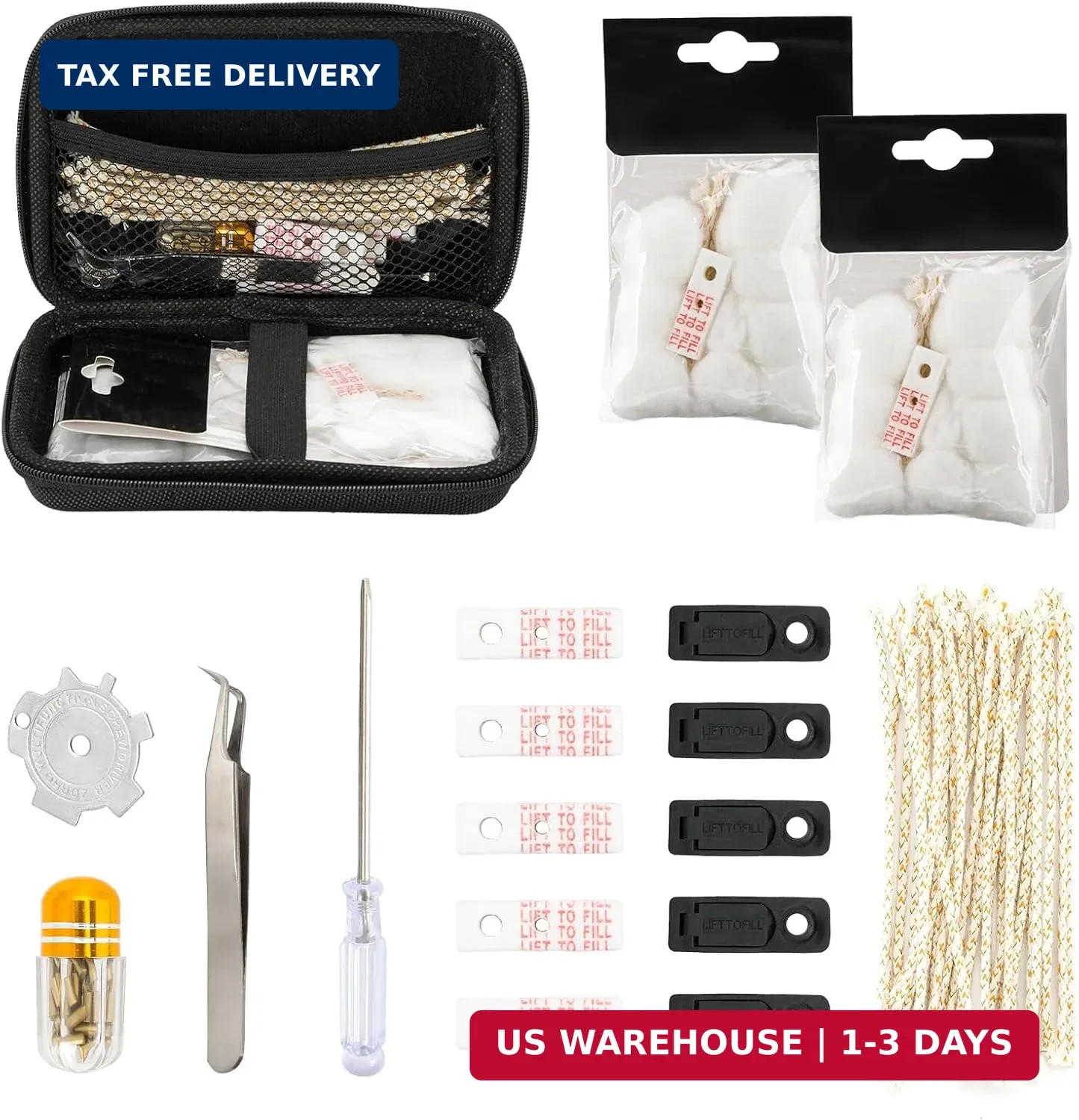Zippo Repair Kit – Replacement Parts with Cotton, Flint, Wick, Pad & Tool