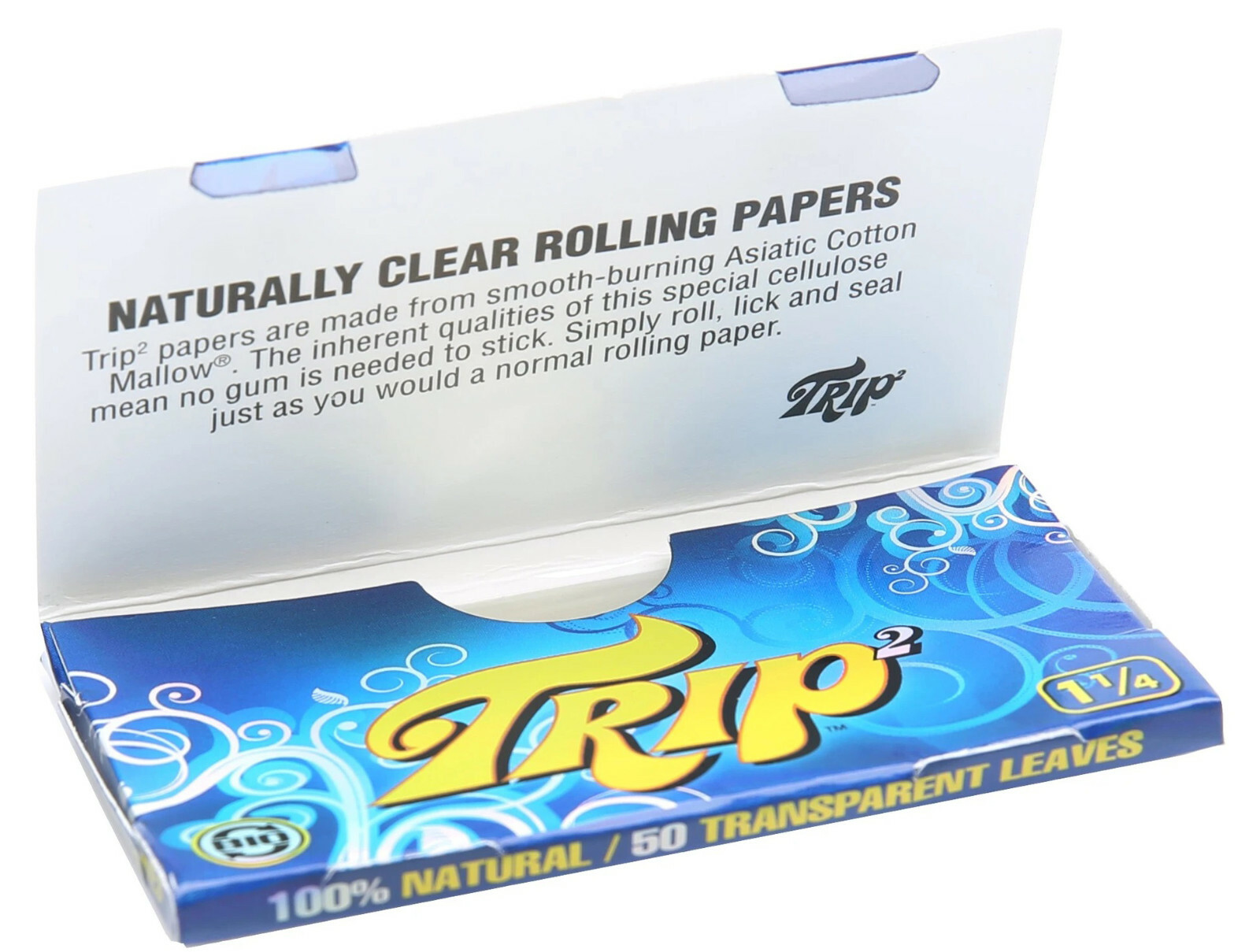 1x Box Trip2 1 1/4 Clear Cellulose Transparent Cigarette Rolling Papers
