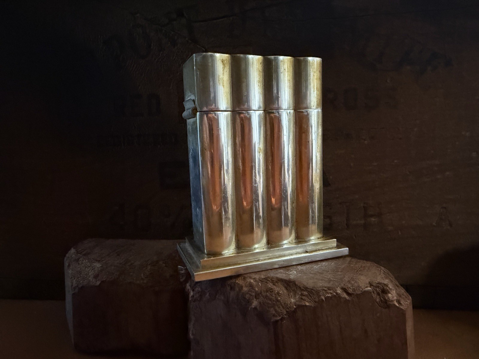 🔥LARGE ALUMINUM TABLE LIGHTER BRANSTON Co. NY W/ 🐪 CAMEL HAIR UPGRADE🔥
