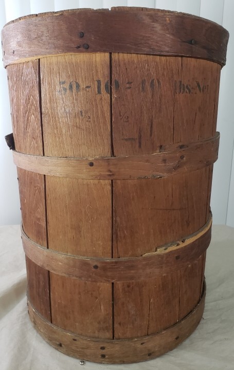 Antique Chewing Tobacco Wood Store Barrel Spaulding Merrick Stewart Ithica 22″