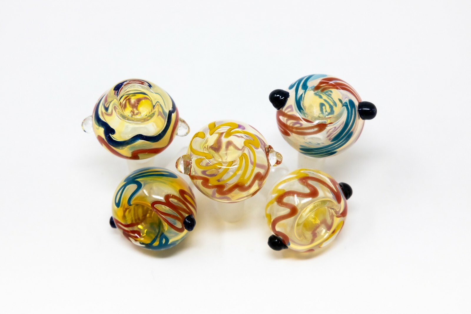 14MM Fumed Swirl Thick Glass Tobacco Hookah Water Pipe Bong Bowl – 10 Pc Set
