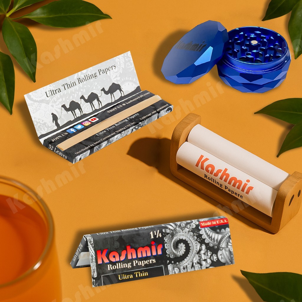 Kashmir Ultra Thin 1 1/4 Rolling Papers Full Box 25 Booklets 32 LEAVES