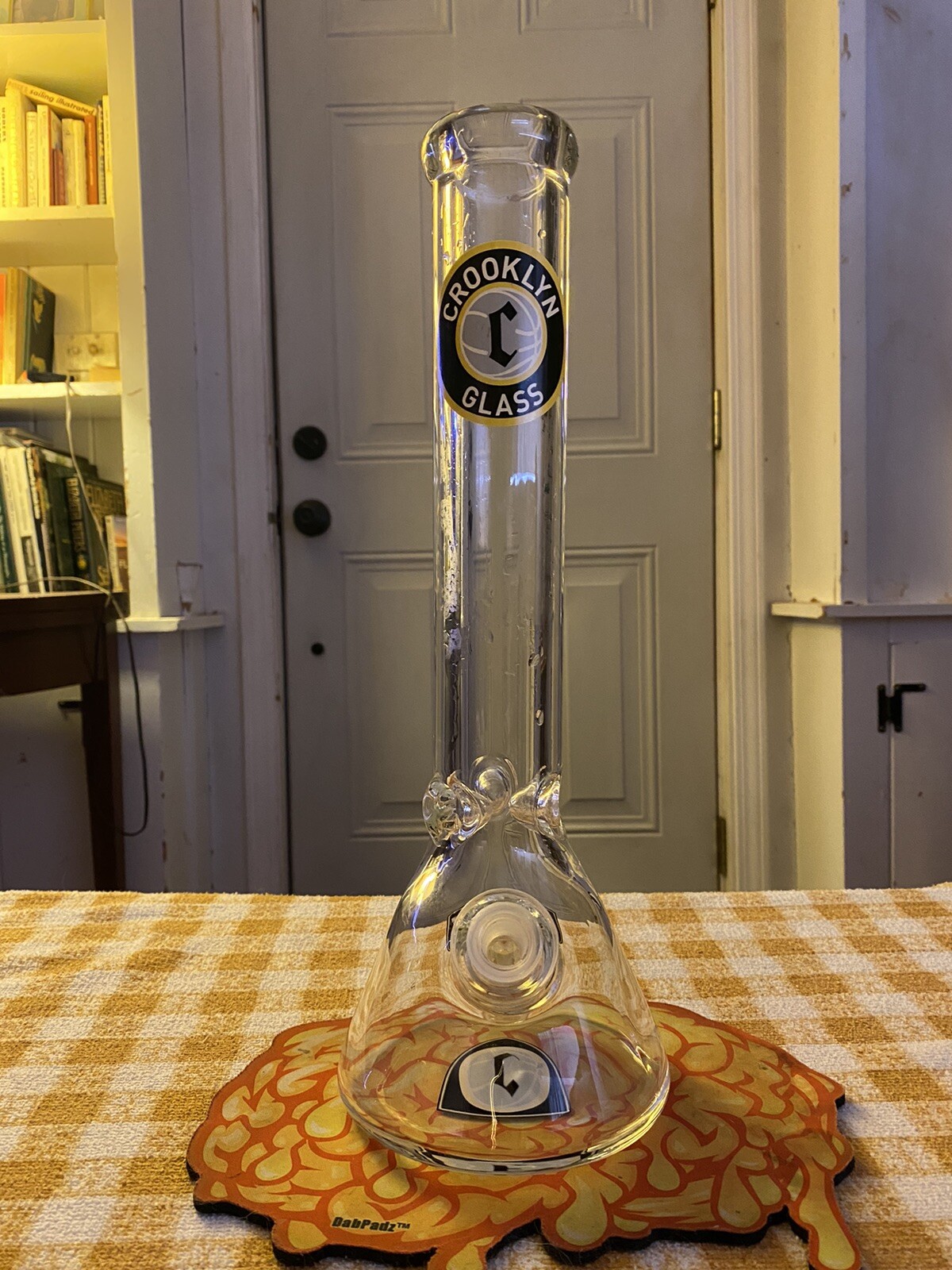 Black/Yellow Crooklyn Glass Beaker Waterpipe Smoking Bong