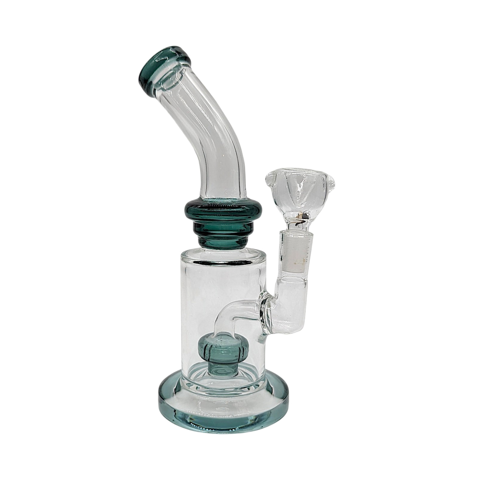 8″ Glass Waterpipe Straight Base Shower Head Perc Mini Bong