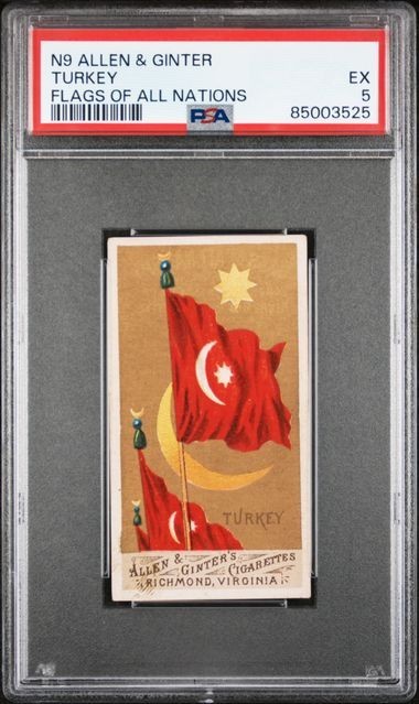TURKEY 1887 N9 Allen & Ginter Flags Of All Nations PSA 5 EX (NON FLARED A)