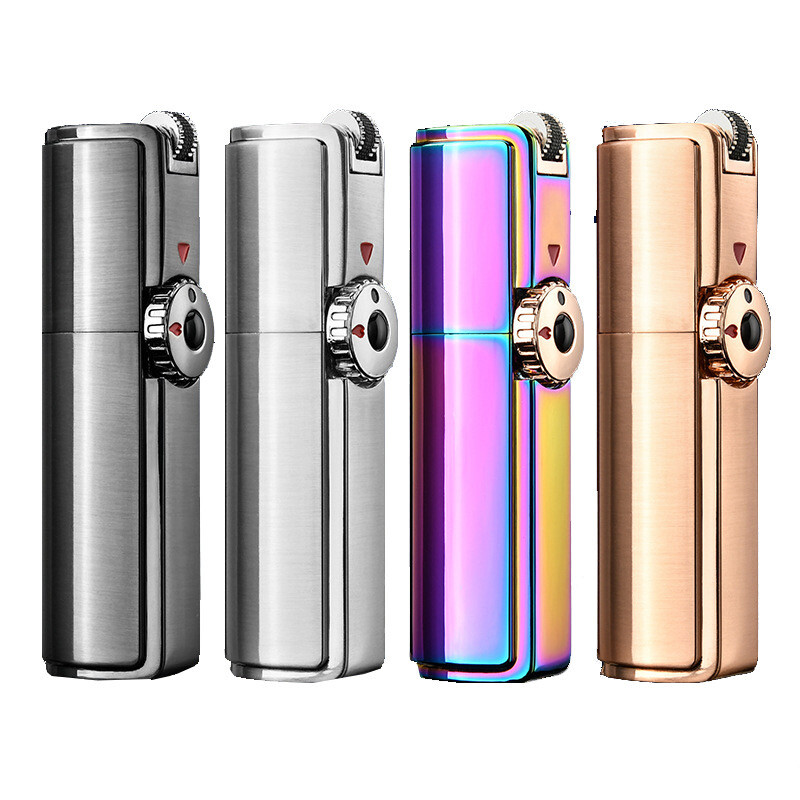 JOBON Retro Flint Ignite Triple Torch Windproof Lighter/Cigar Punch – Silver