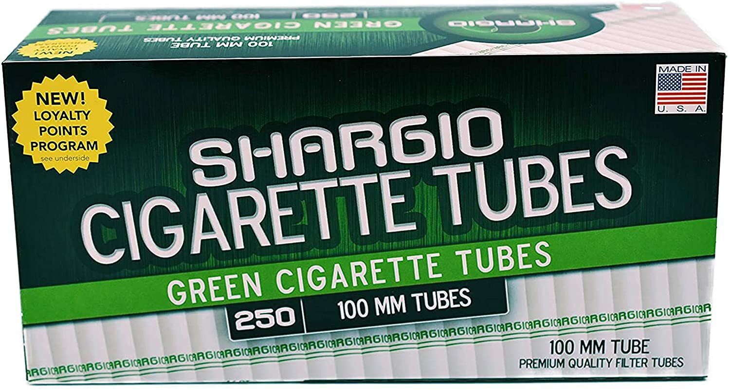 Shargio Menthol Green 100s 100 mm Cigarette Filter Tubes – 4 Boxes (1000 Tubes)
