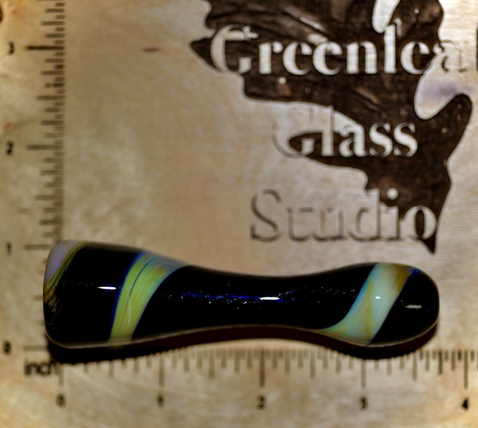 Borosilicate Glass Silver-Fumed Chillum GreenLeaf Glass Studio Unique 1 of 1