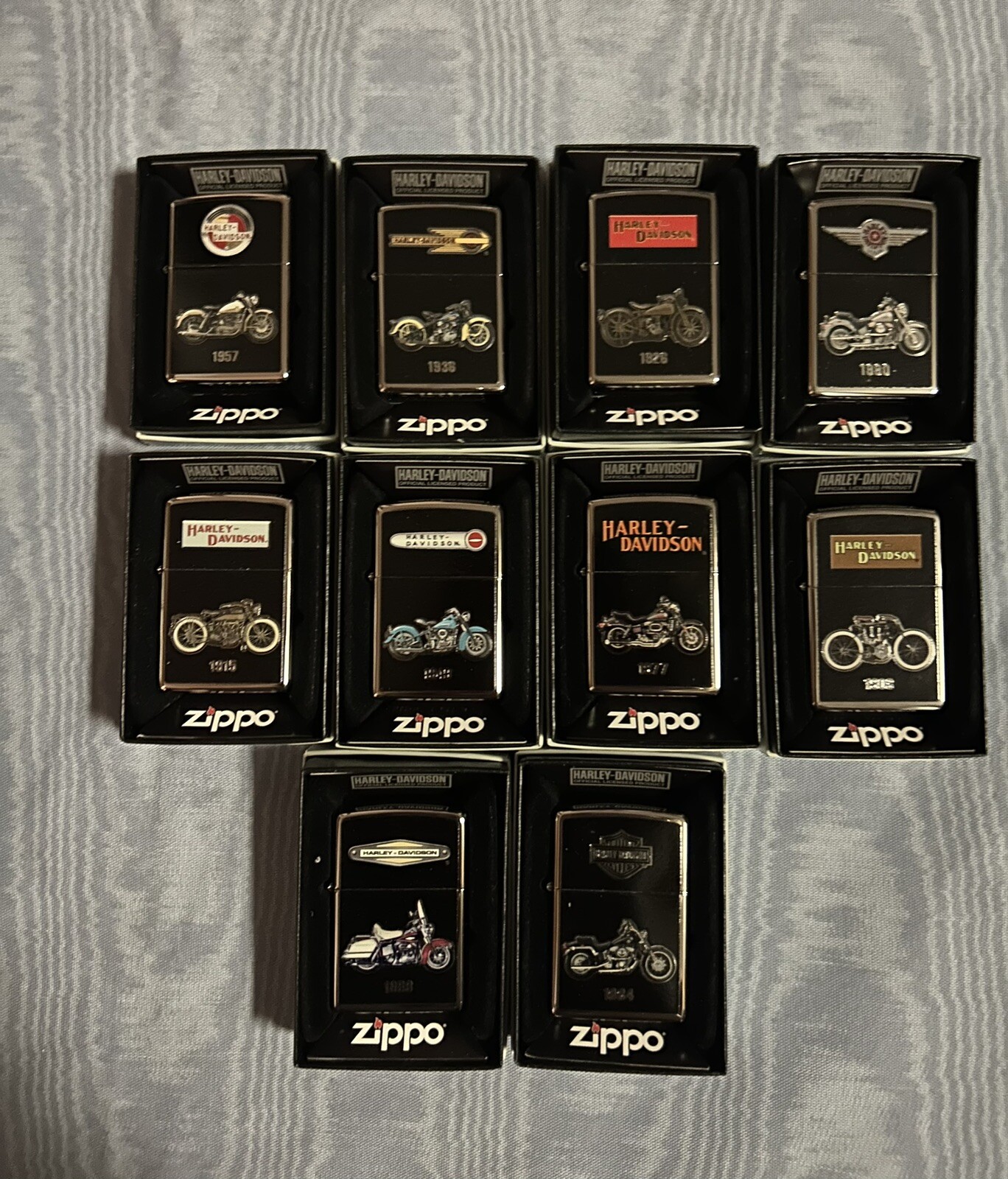 A Century Of Thunder•Harley Davidson Zippo Full Collection•LightUp Display Case