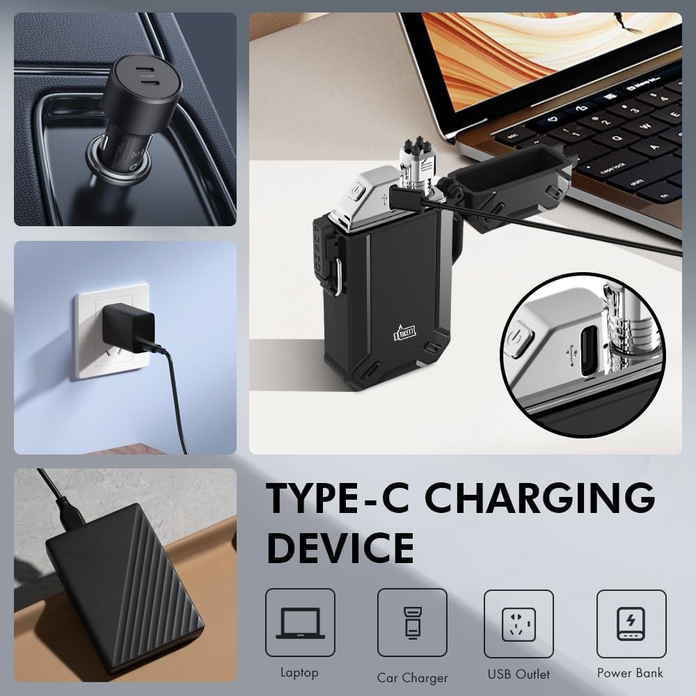 Long Neck USB Rechargeable Lighter – Waterproof, Windproof for Indoor & Outdoor