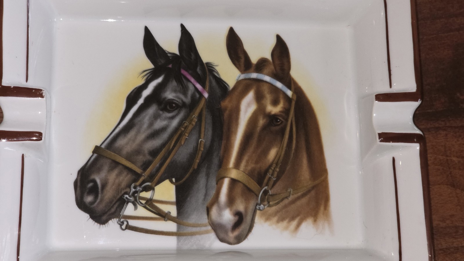 Vintage Abercrombie & Fitch French Porcelain Horse Head Ashtray Frank Vosmansky