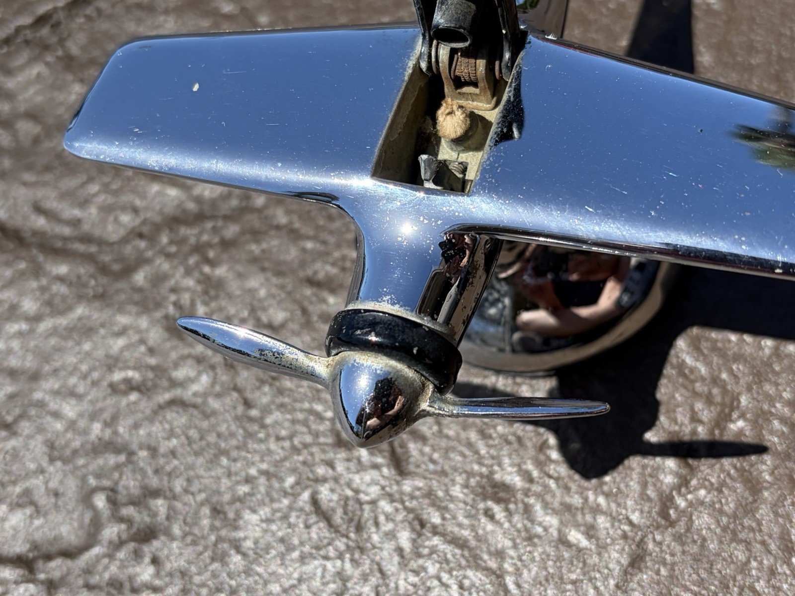 Hamilton Airflame Chrome Airplane Table Lighter Propeller Locks/Opens