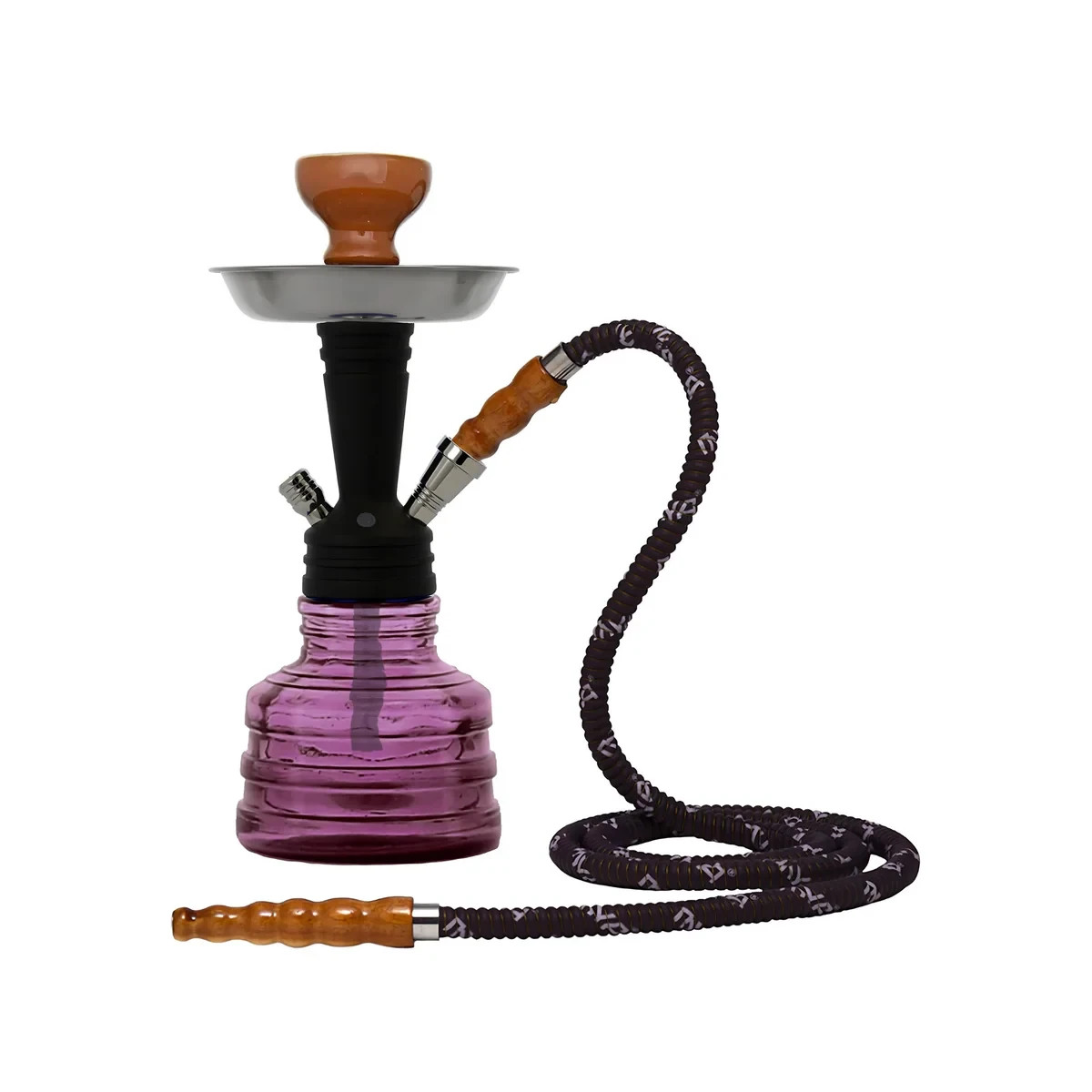 MYA PIA PREMIUM HOOKAH 1 HOSE | 10.5” | BLACK / PURPLE | 1CT | FREE SHIPPING