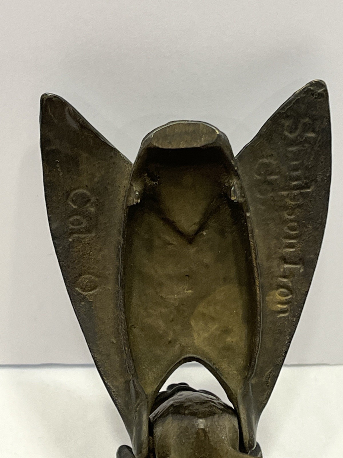 Antique Cast Iron Fly Match Safe Advertising SHEFFIELD MILLING GOLD MINE FLOUR