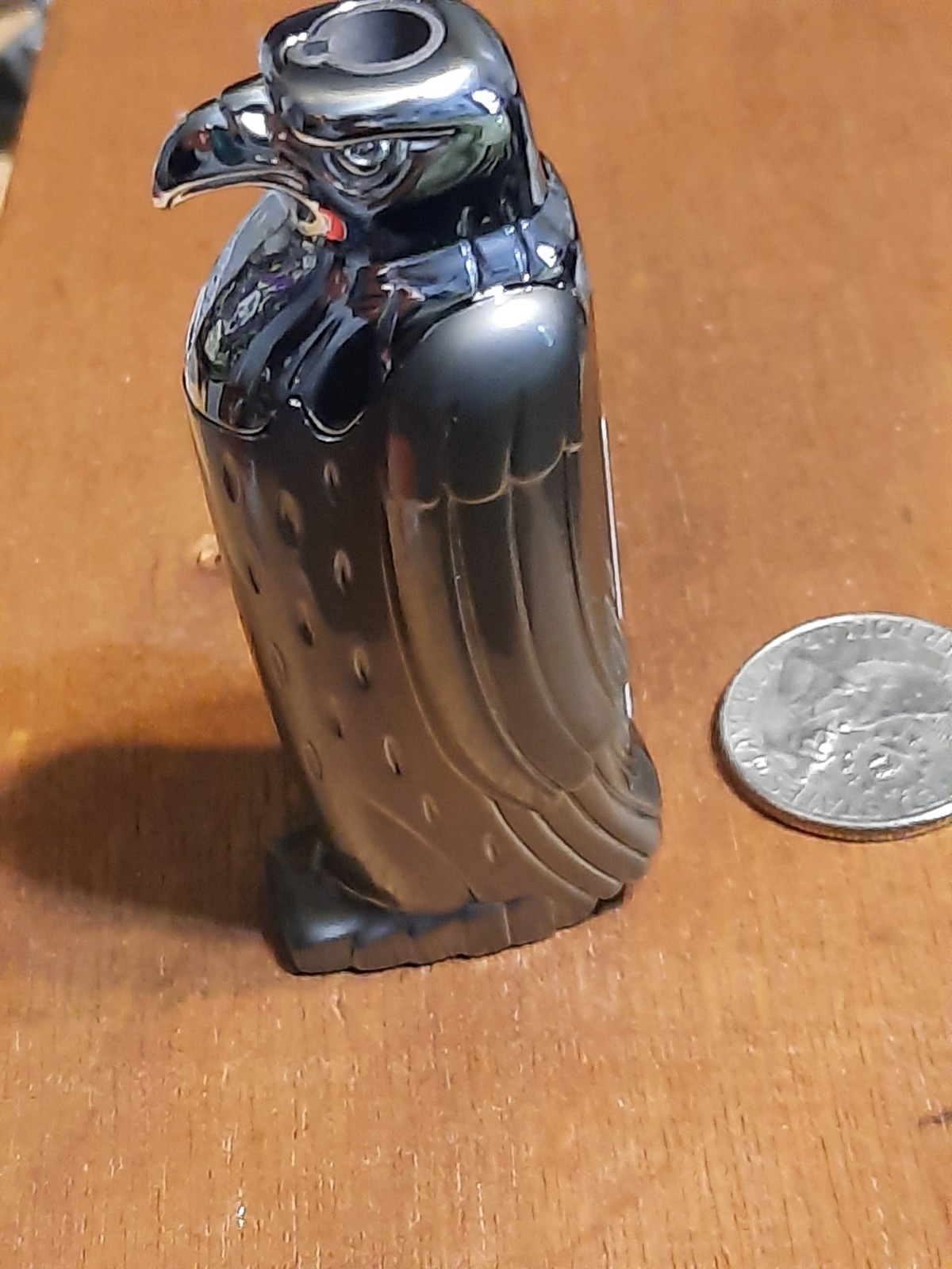 Vtg Lighter Novelty Gun Metal Gray American Eagle Torch Lights NoGuarantee M5