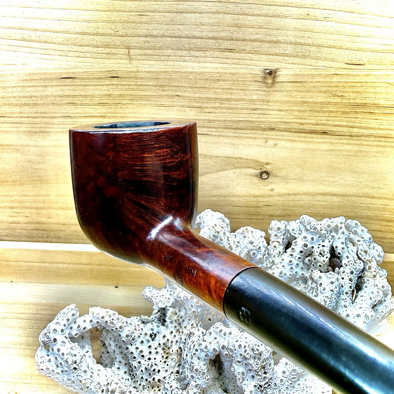 39g JOHN BESSIA JB SMOOTH STRAIGHT POT OLD ARCADE OHIO AMERICAN ESTATE PIPE