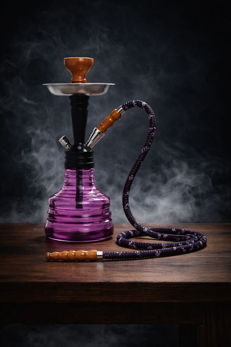 MYA PIA PREMIUM HOOKAH 1 HOSE | 10.5” | BLACK / PURPLE | 1CT | FREE SHIPPING