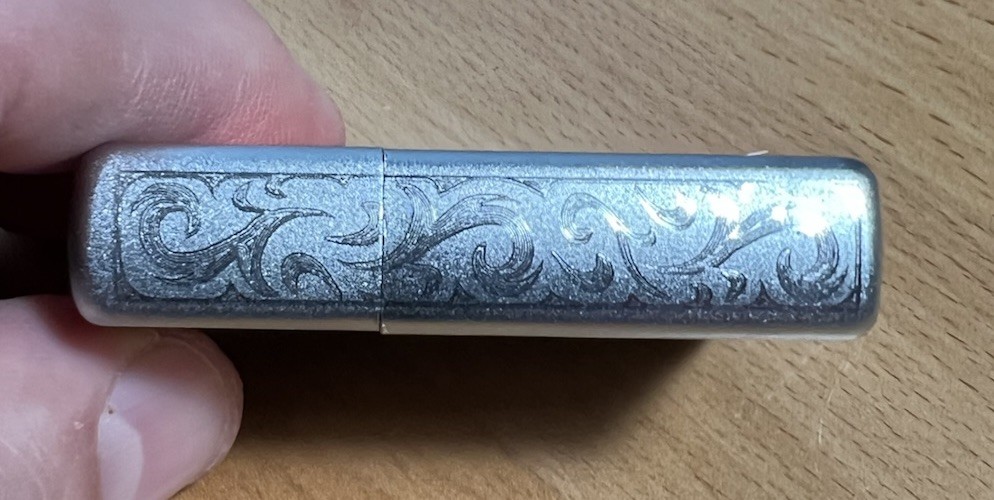 NEW NIB ZIPPO Lighter Scroll Design Engraved Initials (EDG) Scrollwork-on-Sides