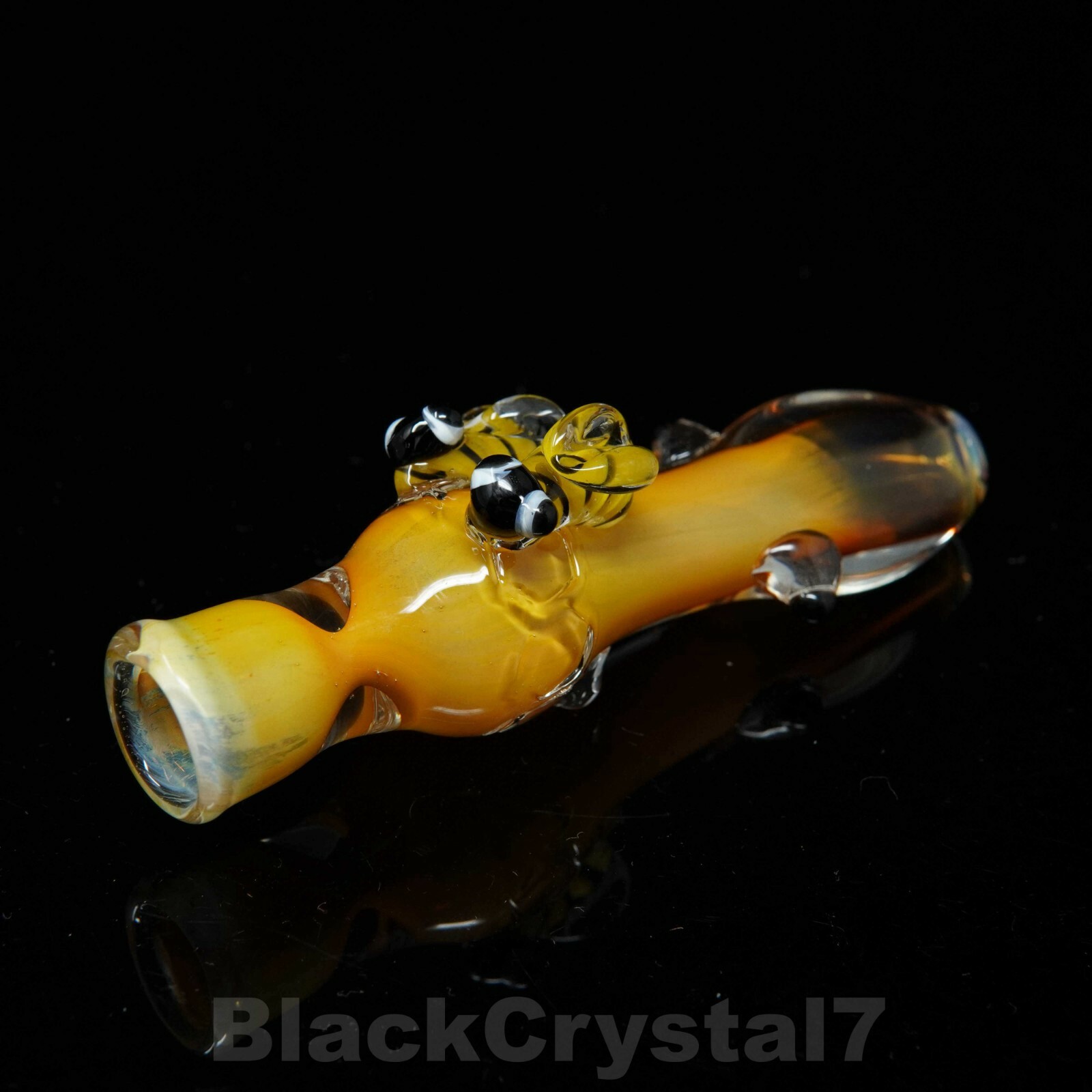 4 in Handmade Golden Bumble Bee Tobacco Smoking Bowl Glass Pipes – US Seller