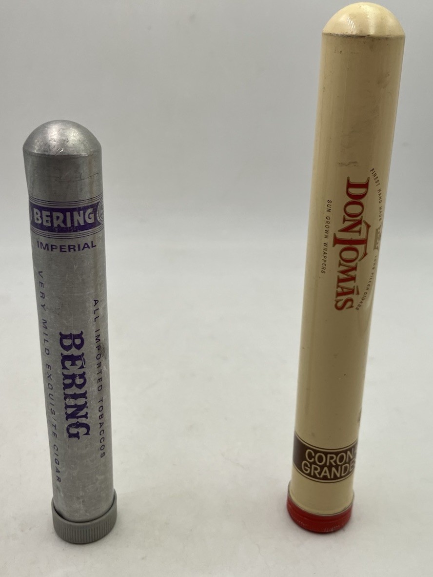 Lot of (2) Single Metal Tube Cigar Tubes Humidors Don Tomas And Bering