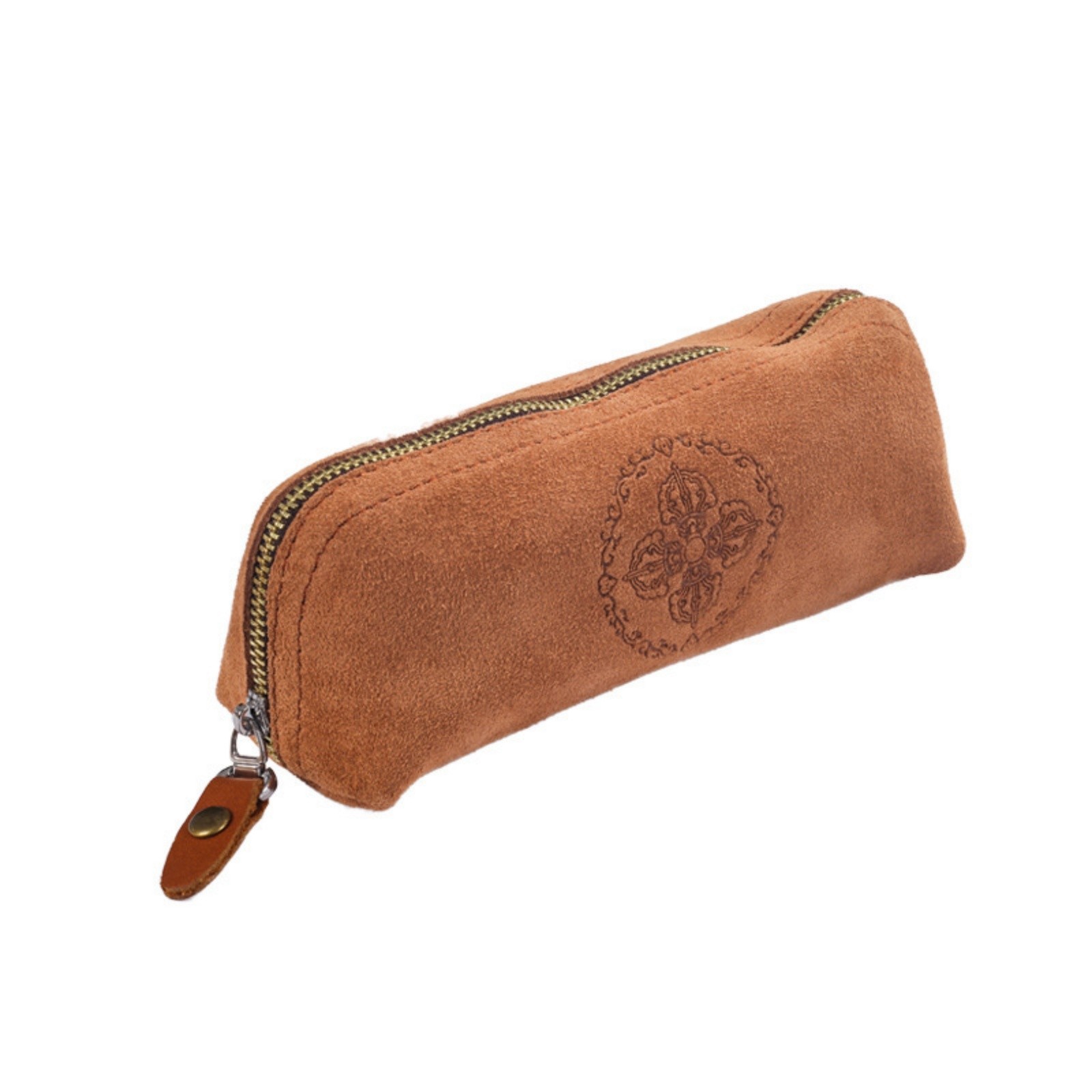 Genuine Leather Pipe Tobacco Pouch Smoking Pipe Storage Bag Case Brown