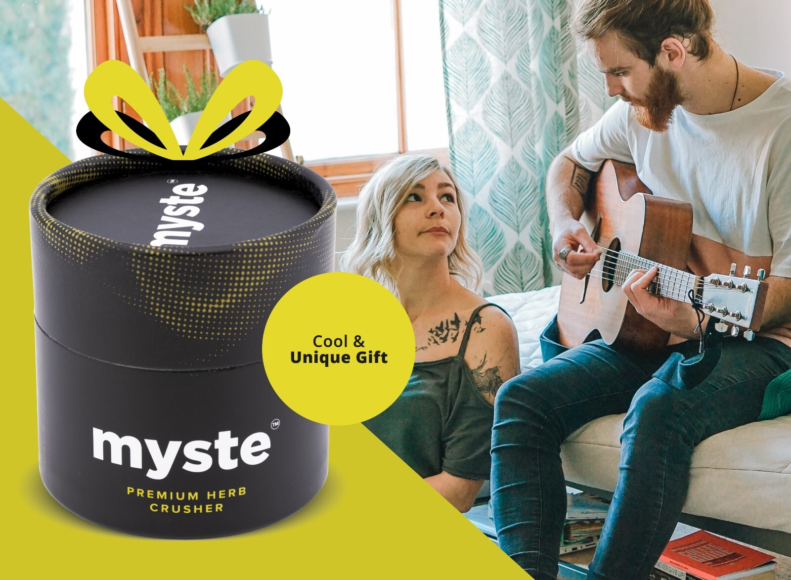 MYSTE Herb Grinder 2.5” Large, Upgraded Sharpest Teeth Large, Black Big Crusher