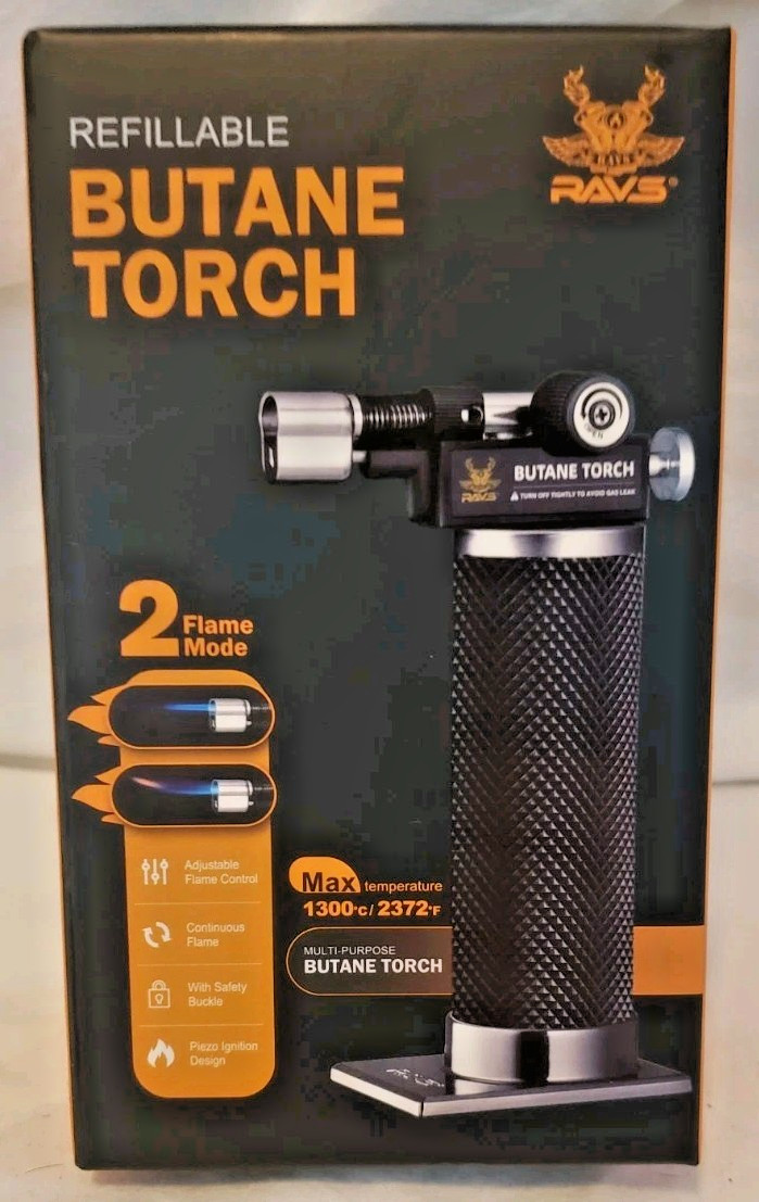 RAVS Butane Torch Lighter, 2-Flame Mode Kitchen Torch For Cooking Refillable