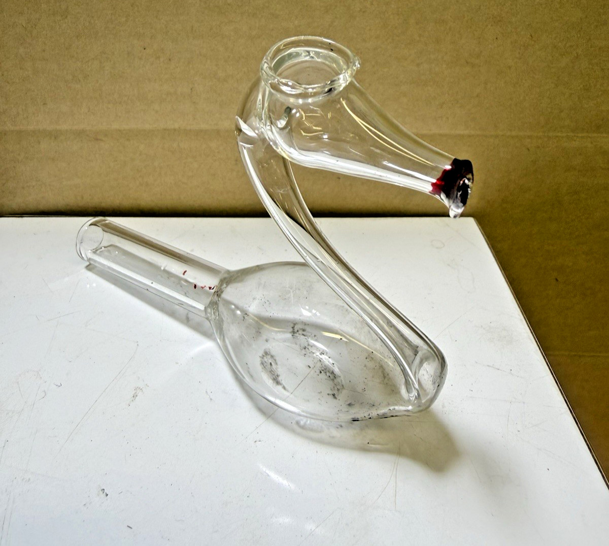 Hand Blown American Made Glass Swan Pipe – Vintage 90’s Very Cool Unused